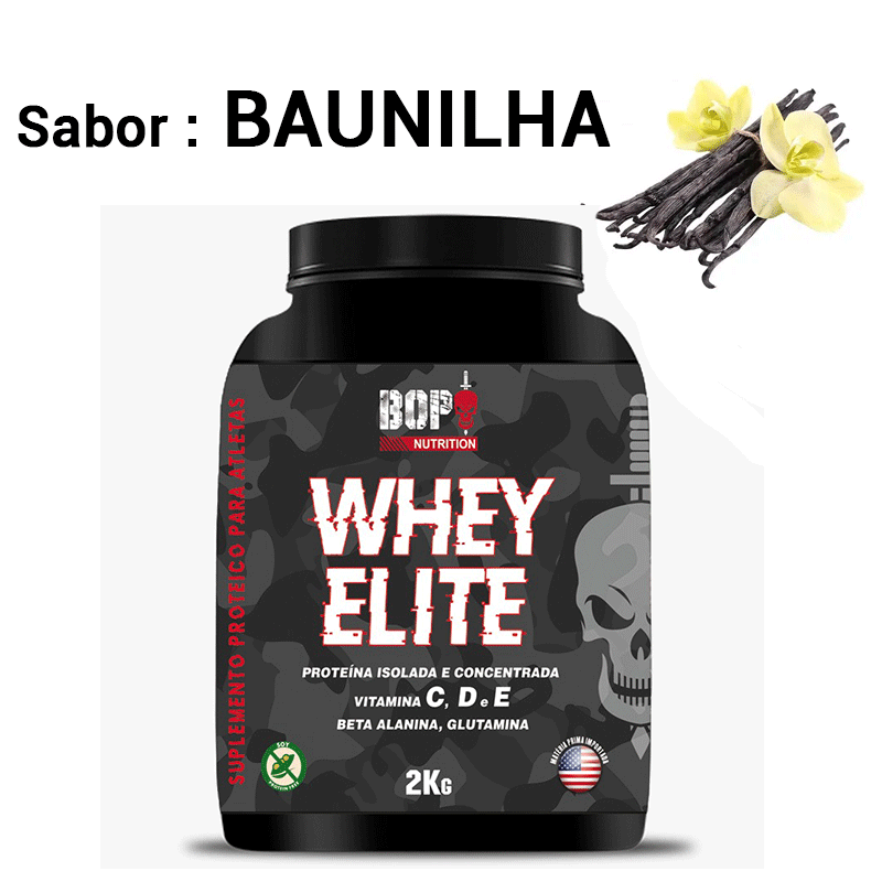 WHEY ELITE 2 Kg - BAUNILHA<br> - Bop Nutrition - <br> - R$ 0,00