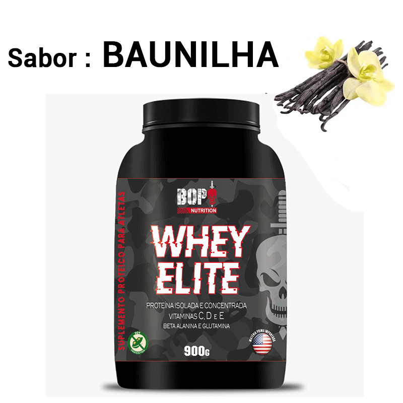 WHEY ELITE 900g - BAUNILHA<br> - Bop Nutrition - <br> - R$ 0,00