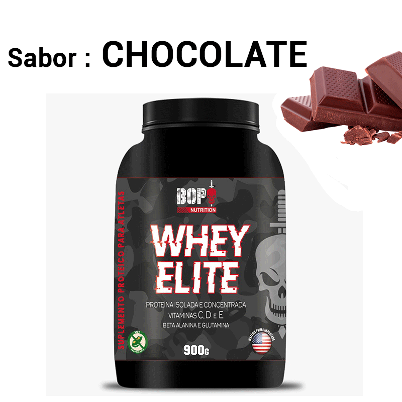 WHEY ELITE 900g - CHOCOLATE<br> - Bop Nutrition - <br> - R$ 0,00