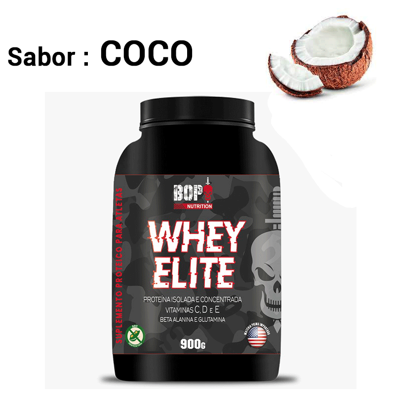 WHEY ELITE 900g - COCO<br> - Bop Nutrition - <br> - R$ 0,00
